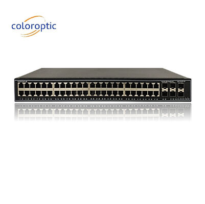 48 puertos Gigabit Poe Switches QoS 10/100/1000M POE, 6*10GE Puertos SFP+