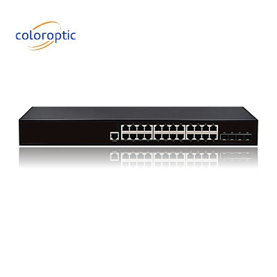 Capa 2 Interruptor Ethernet POE inteligente con 24 puertos 10/100/1000M Puertos SFP 4GE