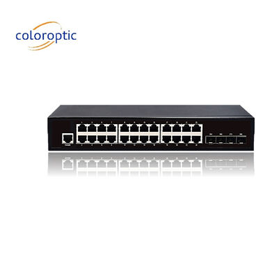 3 capas 24 puertos Interruptor de red central 10/100/1000M 4*GE SFP Ethernet Uplink