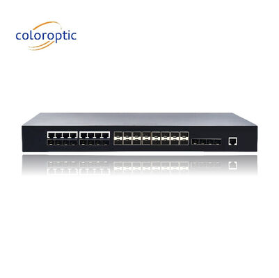 Commutadores Poe de 2 capas con 16 puertos SFP 8 COMBO 4 10GE que admiten la conmutación de velocidad del cable