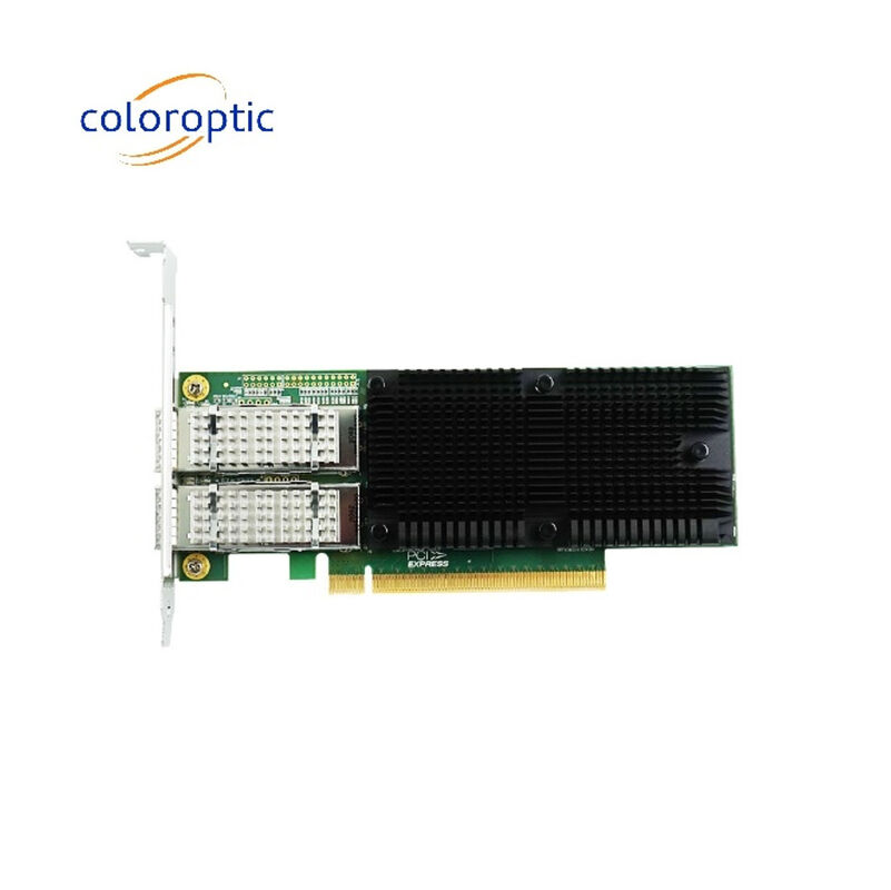 PCIe X16 con doble puerto QSFP28 Ethernet Adaptador de red 100G Intel E810